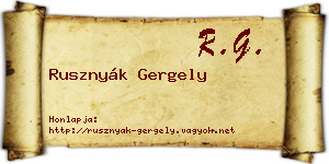 Rusznyák Gergely névjegykártya