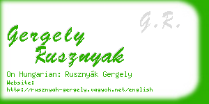 gergely rusznyak business card